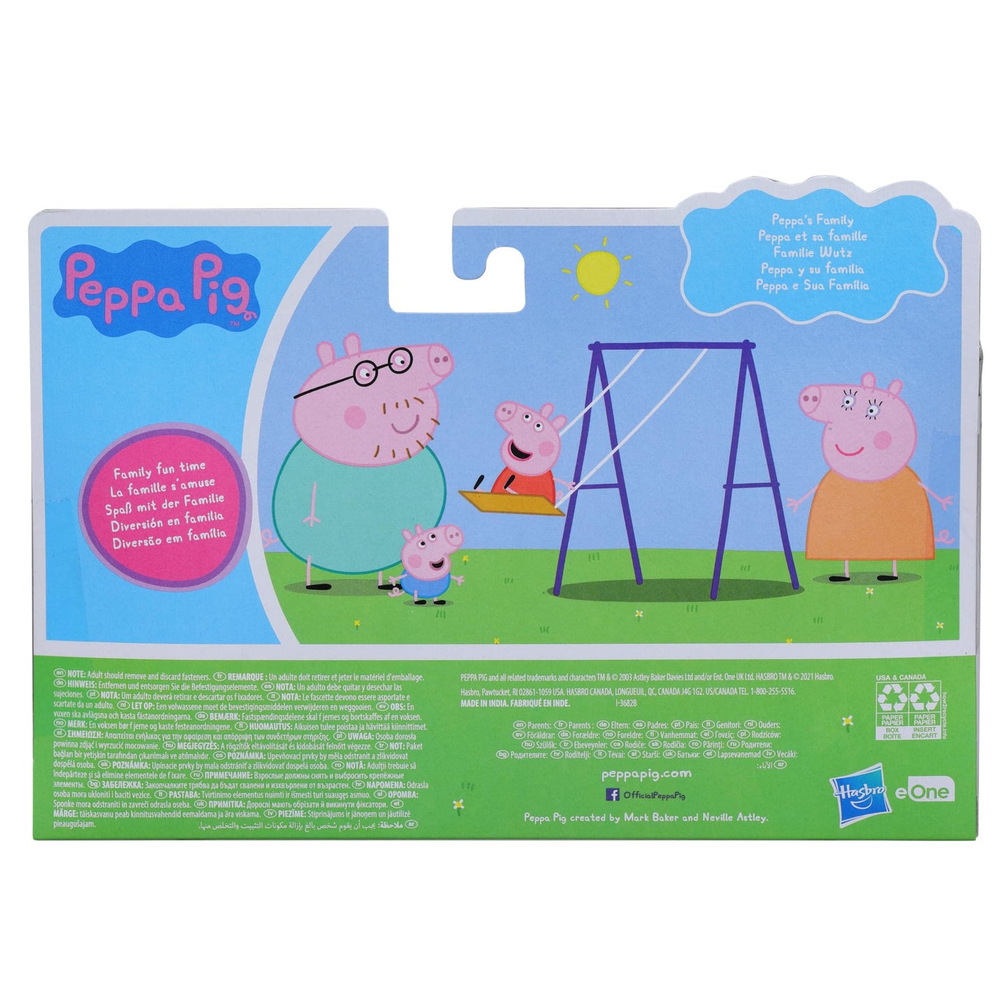 Peppa Pig Family Figure 4-Pack Toy - 4 Multicolor Plastic Figures, Ages 3+ - Model F2190