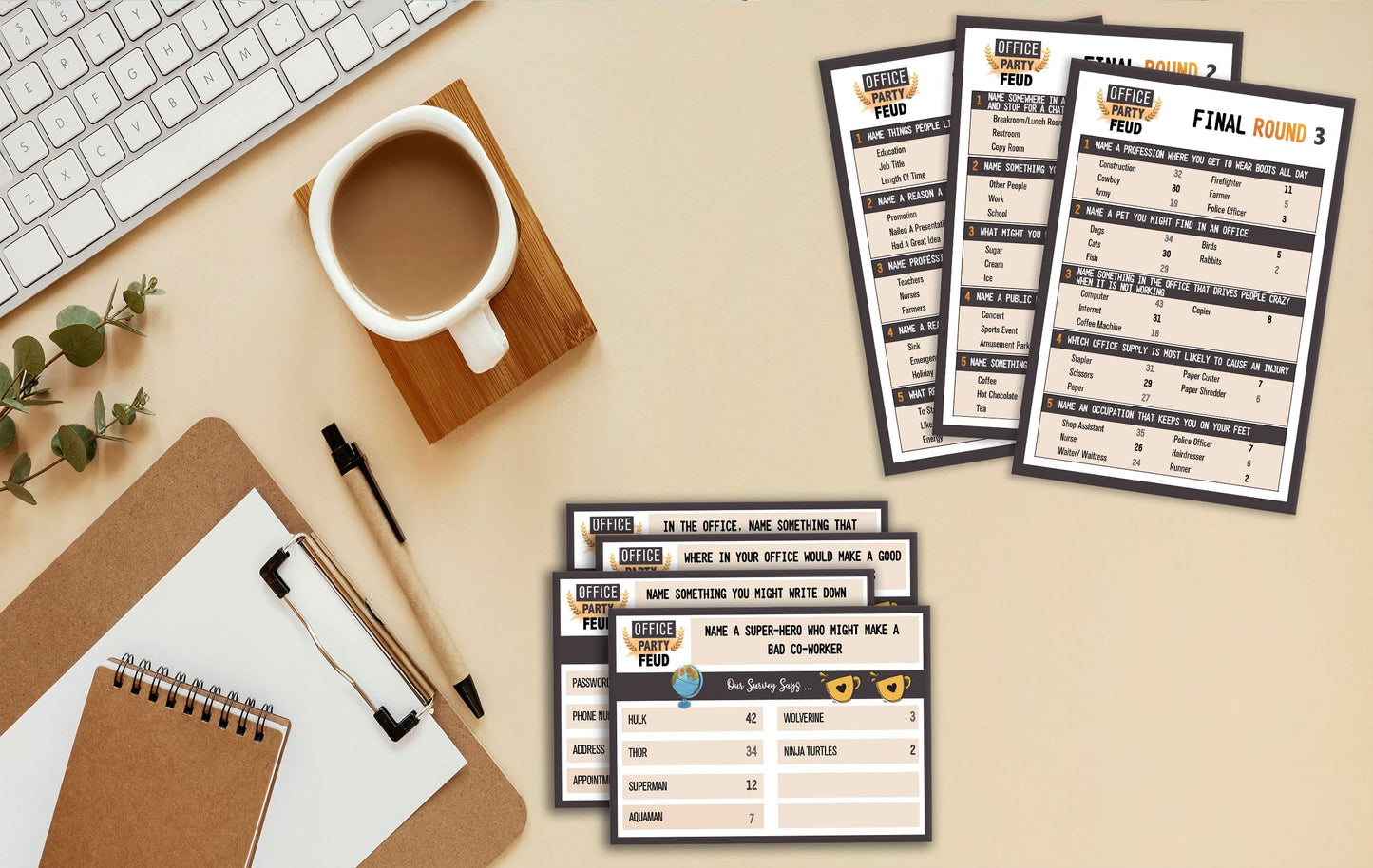 Office Party Friendly Feud Quiz, Office Family Feud Game, Team Building Games, Adult Holiday Games For Work Party, Workplace Trivia Game, Feud Trivia Quiz (O01)
