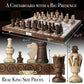 Wegiel Grand Royal Wooden Chess Set - 18" Luxury Handcrafted Beech & Birch - Unique Folding Design for Adults & Kids
