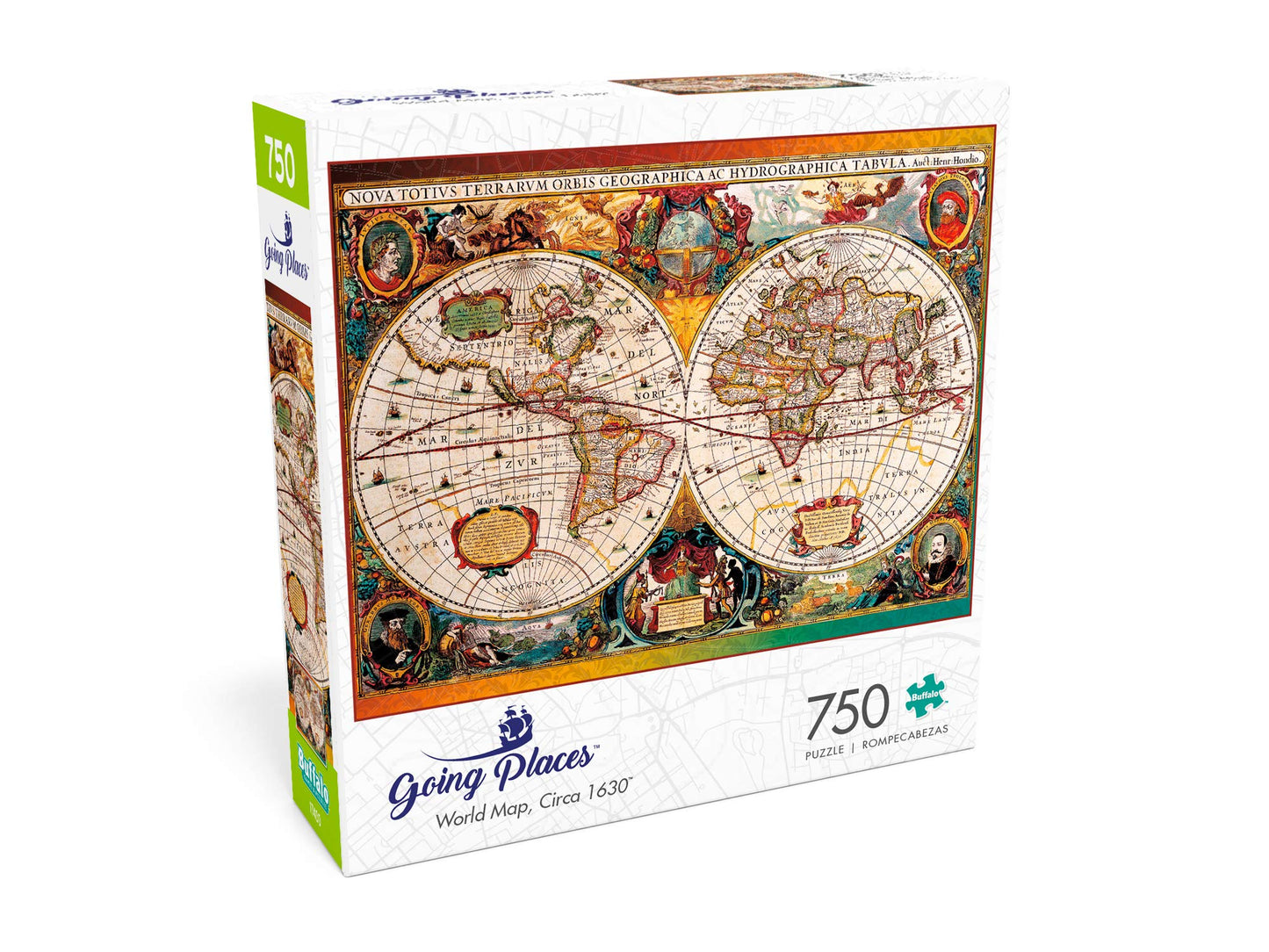 Buffalo Games - World Map, Circa 1630-750 Piece Jigsaw Puzzle For Adults -Challenging Puzzle Perfect For Game Nights - Finished Size Is 24.00 X 18.00