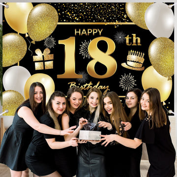18Th Happy Birthday Banner Birthday Decorations For Men Birthday Party Decorations Birthday Backdrop