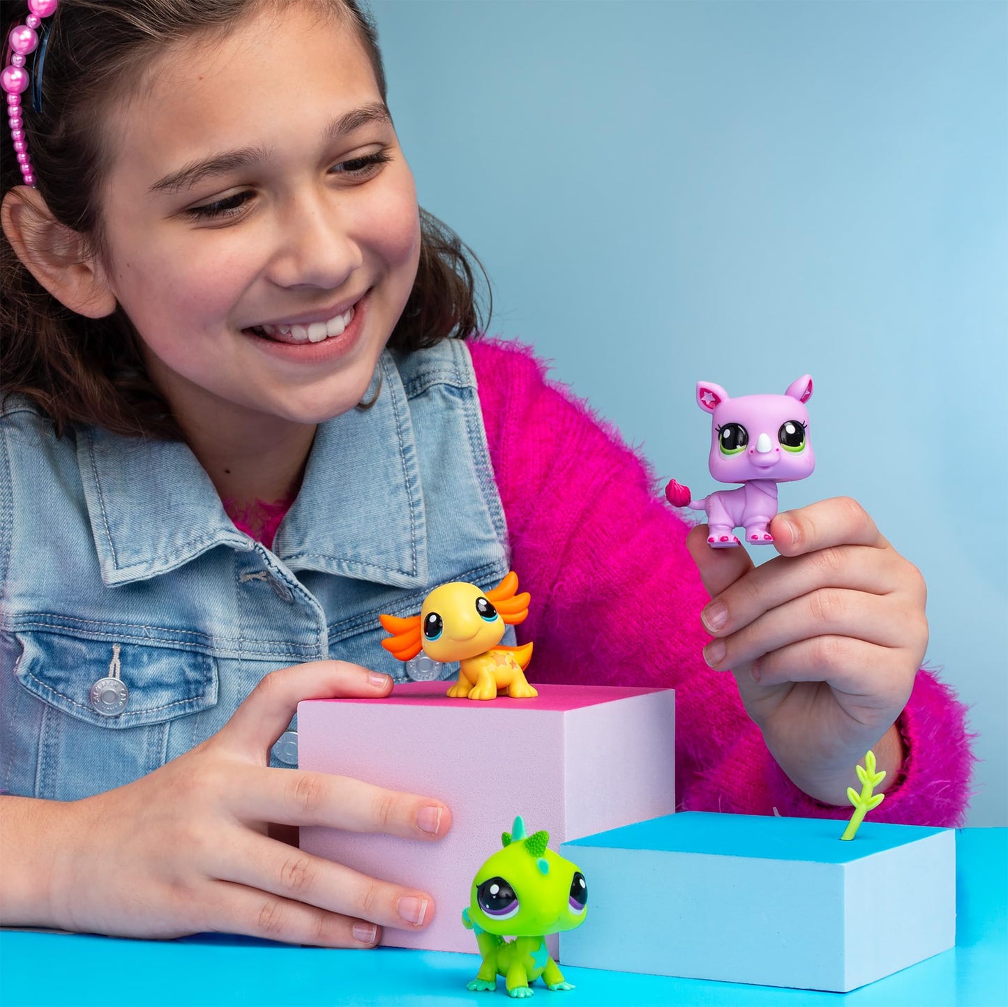 Littlest Pet Shop, Lps Wild Vibe Bf00557 3 Pack Mobiled Headed Pets, Generation 7, Pets, #35 To #42, For Ages 4+ Years, Multi-Colour