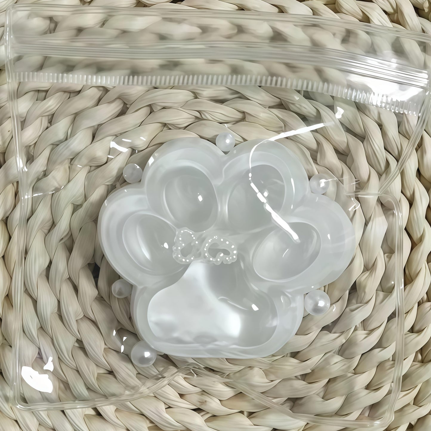 Upgraded Squeeze Toy Paw  Cat Paw Squeeze Soft Silicone Squeeze Paw Stress Relief Fidget Toys for mature-themeds  Party Favor Gift (Clear)