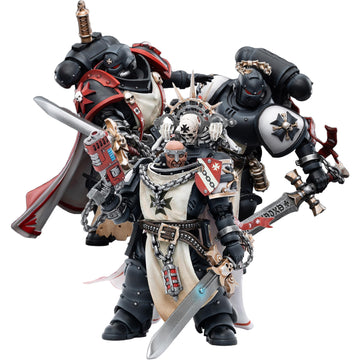 Beerise Joytoy 1/18 Action Figures - Warhammer 40,000 Black Templars Rolantus,Eberwulf,Baldeckrath - 3Pcs/5,Classic Character,Co