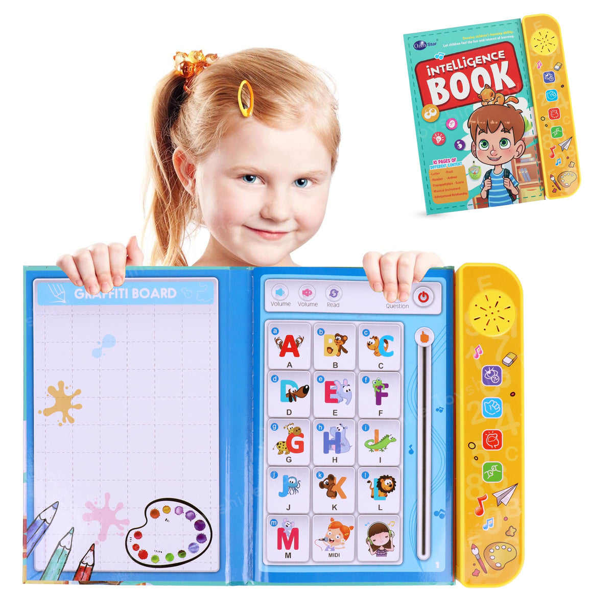 Toyshine Interactive 20 Preschool Activities Musical Educational Children Intelligence Book Learning Alphabets, Animal, Speak An