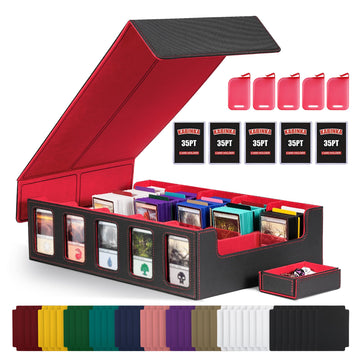 Kabinka Trading Card Storage Box With Commander Display, 5-Row Deck Case With Removable Lid; 3900+ Card Deck Box For Mtg Tcg Spo