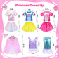 16 Pcs Princess Dress Up Clothes for Little Girl Role Play Costume Gift Set, Princess Mermaid Pretent Play Outfit Toys for Toddl