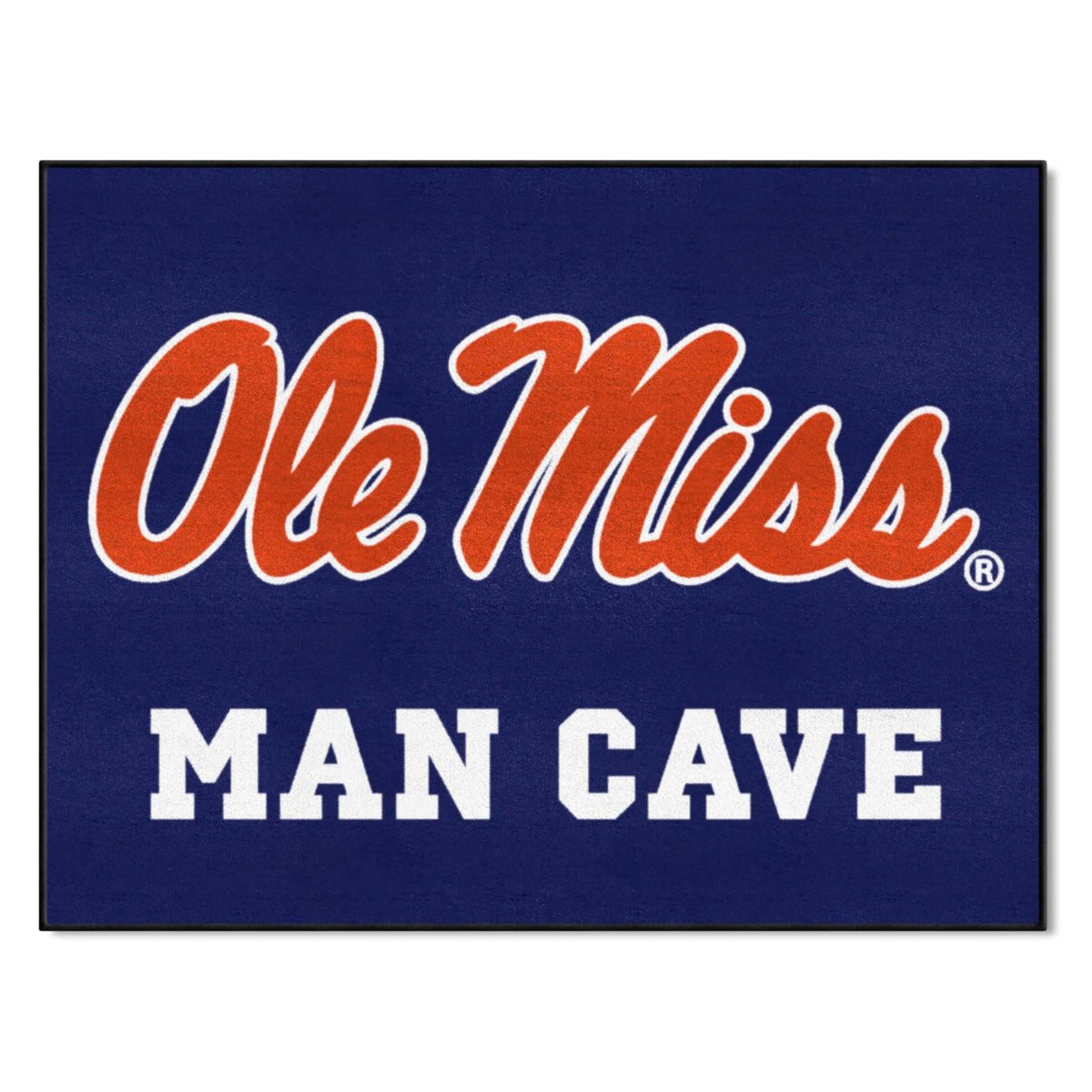 FANMATS 14673 Ole Miss Rebels Man Cave All-Star Rug - 34 in. x 42.5 in. - Navy