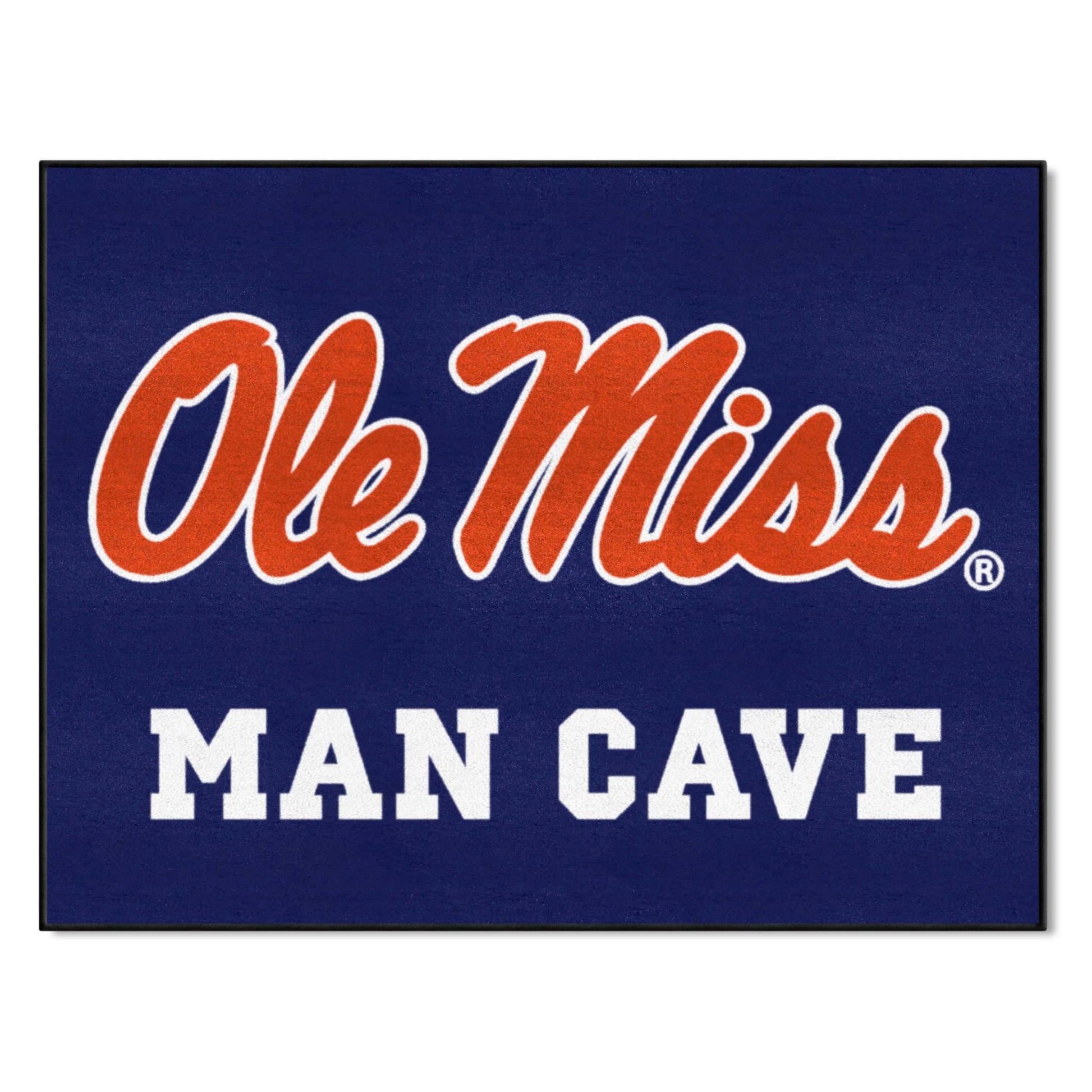 FANMATS 14673 Ole Miss Rebels Man Cave All-Star Rug - 34 in. x 42.5 in. - Navy