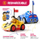 Ninja Blast Rechargeable Remote Control Cartoon Cars for Little Kids, 2 Pack Police & Race RC Car - Toys for 3 4 5 6 Year Old Bo