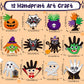 WATINC Halloween Handprint Art Craft - Halloween Pumpkin Witches Zombie DIY Craft Kit, Bats Spiders Themed Hand Print Arts Suppl
