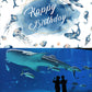 Blue Ocean Happy Birthday Backdrop Decorations Marine Animals Happy Birthday Banner Birthday Blue Ocean Photo Background For Hom