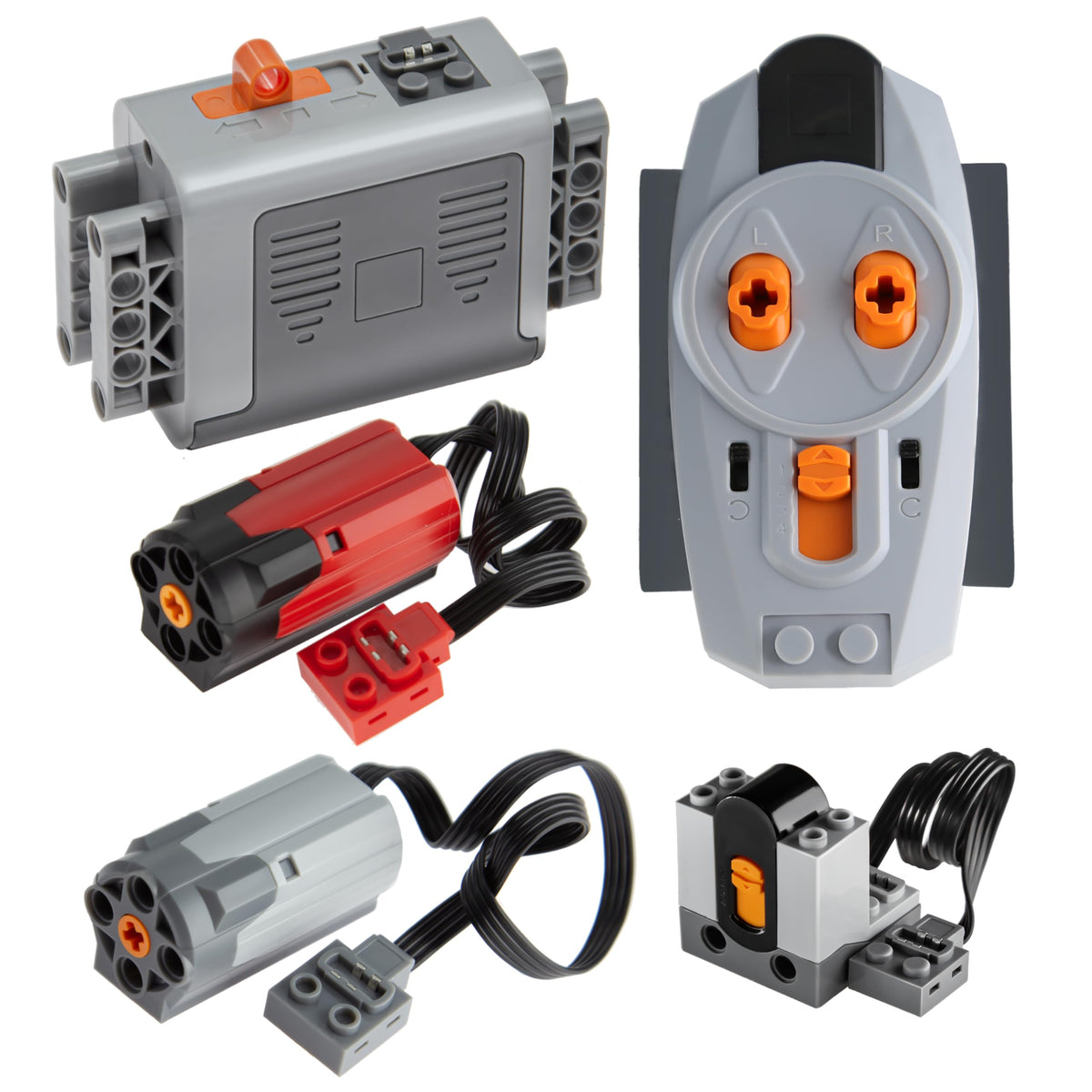 AUSEM PowerFunction Kit Compatible with Major Brands TechnicPartsMotors AA BatteryBox IRReceiverRemoteControl(5 Pieces)