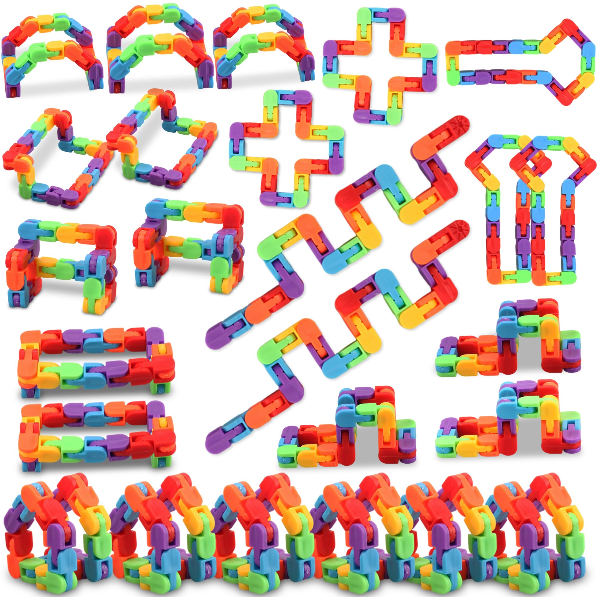 24 Pack Fidget Toys Bulk, Snap and Click Wacky Tracks Fidget Toy, Sens ...