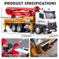 Concrete Pump Truck Toy Metal Cab, Diecast Construction Trucks with Working Water Pump, Lights and Sounds, Construction Vehicles