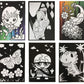 VHALE Foil Art Craft Kit 6 Pack Sticker Picture (9.5 x 6.5 inch), 48 Foil Sheets and 6 Skewers, Peel and Paste Sparkly Foil Art,