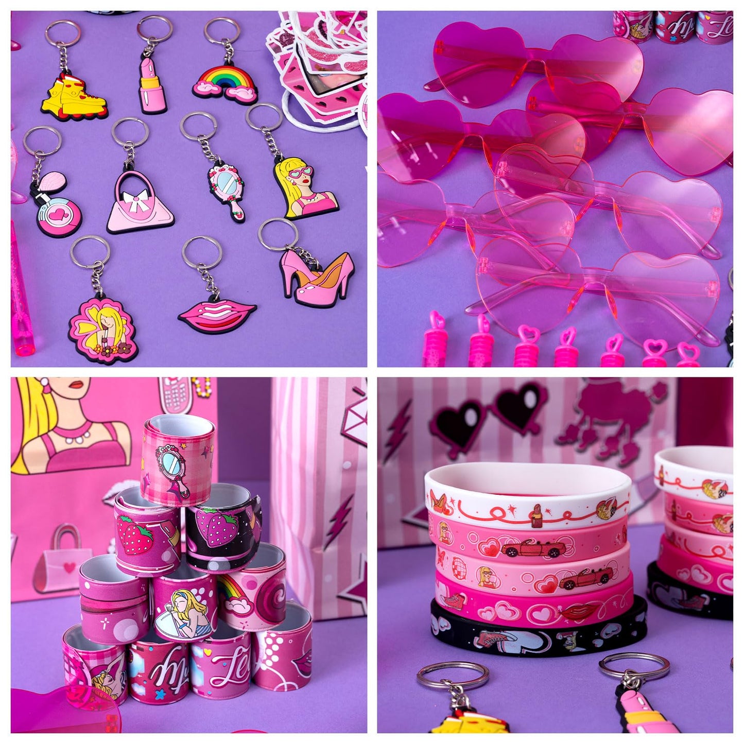 KULUJIA 120 pcs Pink Party Favors Princess Birthday Supplies Girl Kid Toy Gift Goodie Bag Stuffer Filler Makeup Party Decoration