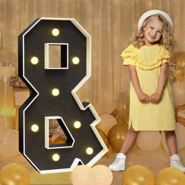 Imprsv Marquee Letters Black 3Ft: Black Party Decor - Light Up Letter & Large 3 Feet Tall - Party Decorations Letter For Birthda