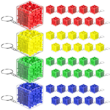 Halloscume 100 Pcs Maze Puzzle Toy Gift 3D Cube Box Mini Maze Christmas Puzzles Game for Adults Birthday Party Favors Stocking S