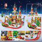 CUBIMANA 2025 Christmas Castle Roller Coaster Building Set with Lights - 1232PCS Christmas Village Rollercoaster Building Blocks Toy House Xmas Train Tree Santa Claus Gifts for mature-themeds Kids Boys Girls