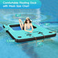 CALOBANA Inflatable 8ft x 6ft Floating Dock, Mint Green & Black Water Platform with Rope Ladder for Boats, Pool, and Relaxation