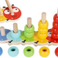 TOWO Wooden Stacking Rings Baby -Lovely Caterpillar Counting Game - Colour Sorting Puzzle - 5 Pegs Ring Stacker - Counting Rings Early Learning Wooden Toys for 1 Year Old Gift First Birthday Boy Girl