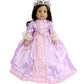 American Fashion World Purple Princess Gown Set for 18-Inch Dolls |Crown Included | enhanced Quality & Trendy Design | Dolls Clothes | Outfit Fashions for Dolls for Popular Brands