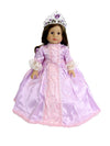American Fashion World Purple Princess Gown Set for 18-Inch Dolls |Crown Included | enhanced Quality & Trendy Design | Dolls Clothes | Outfit Fashions for Dolls for Popular Brands