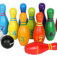 Toys of Wood Oxford Wooden Skittles Set - 10 Pin Bowling for Kids, Multicolour, 16.5x17x15cm, Model TW135, Fun Learning Toy