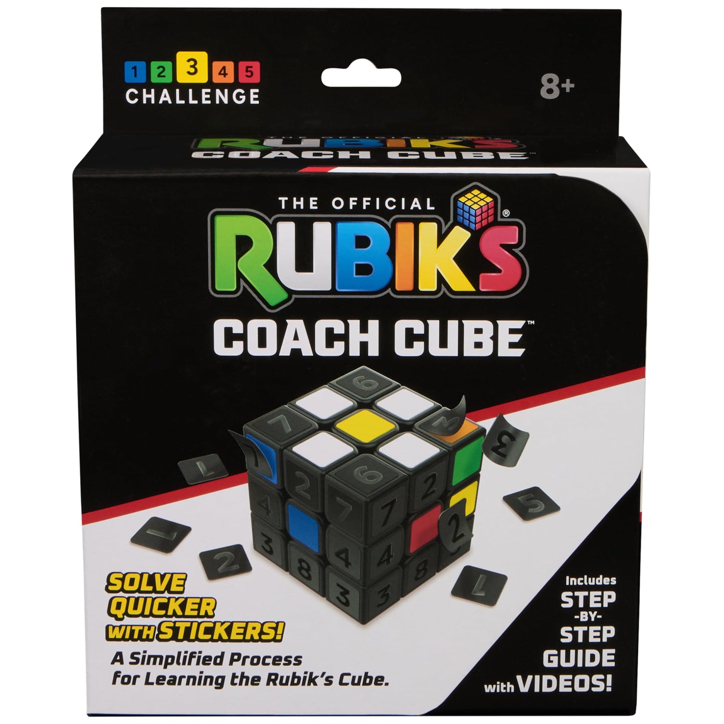 Rubiks Coach Cube  Learn to Solve 3x3 Cube with Stickers  Guide  & Videos  Stress Relief Fidget Toy  mature-themed Toy Fidget Cube for Ages 8+