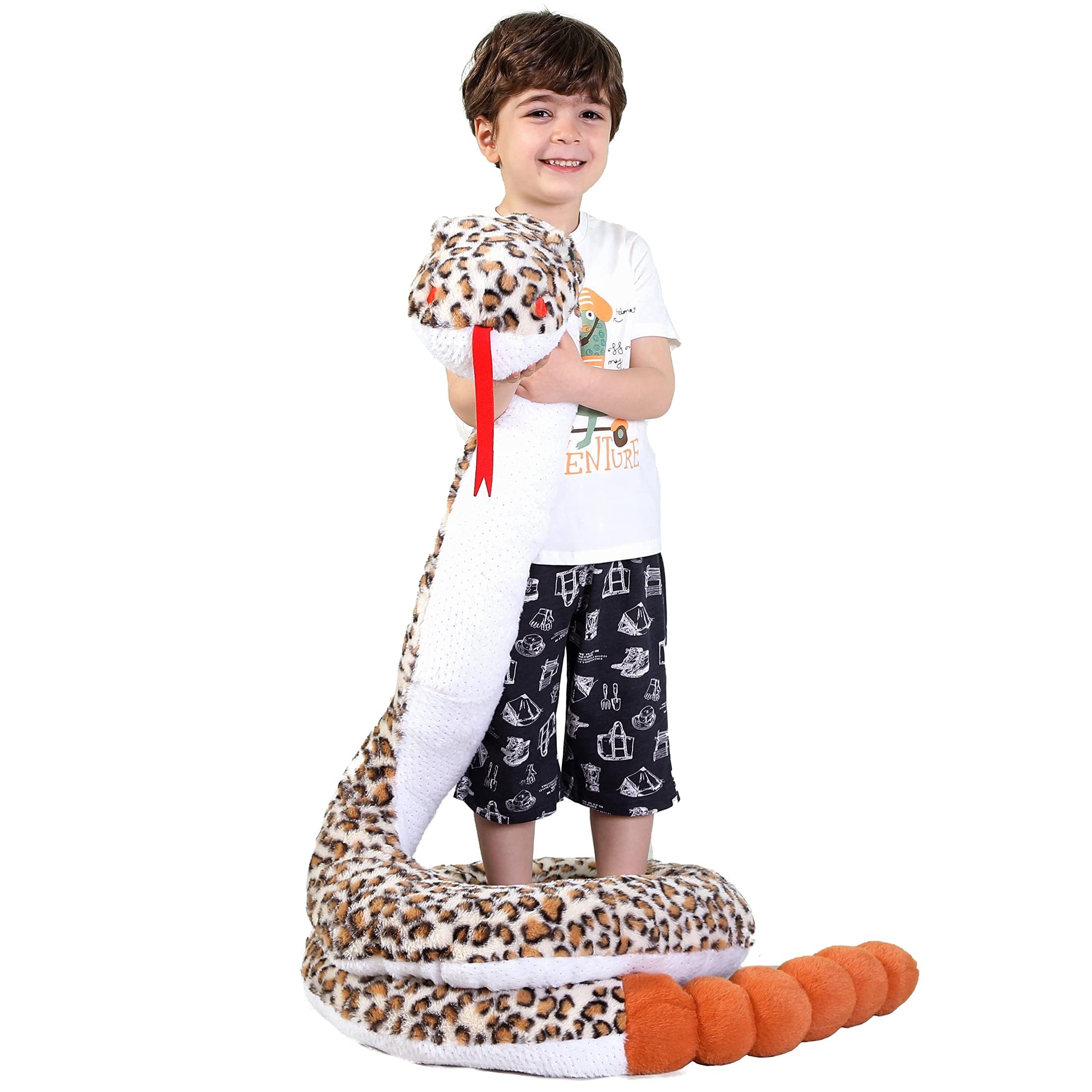 Ikasa Giant Snake Stuffed Animal Plush Toy,106' Large Rattlesnake Cute Jumbo Soft Toys,Huge Big Size Fluffy Plushy Fat Plushie,Gifts For Kids