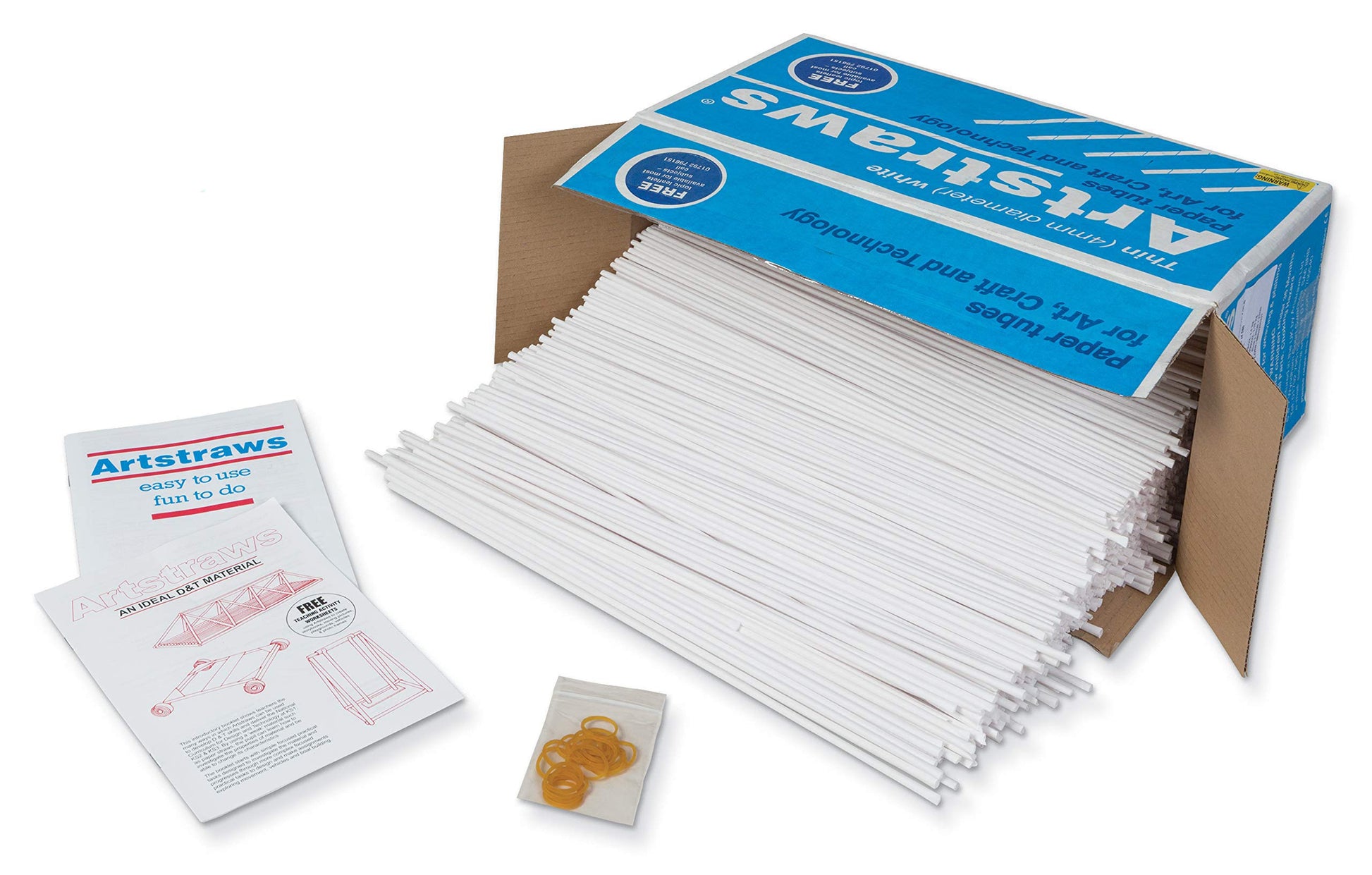 Creativity Street Artstraws Class Pack White, 4mm x 15.5