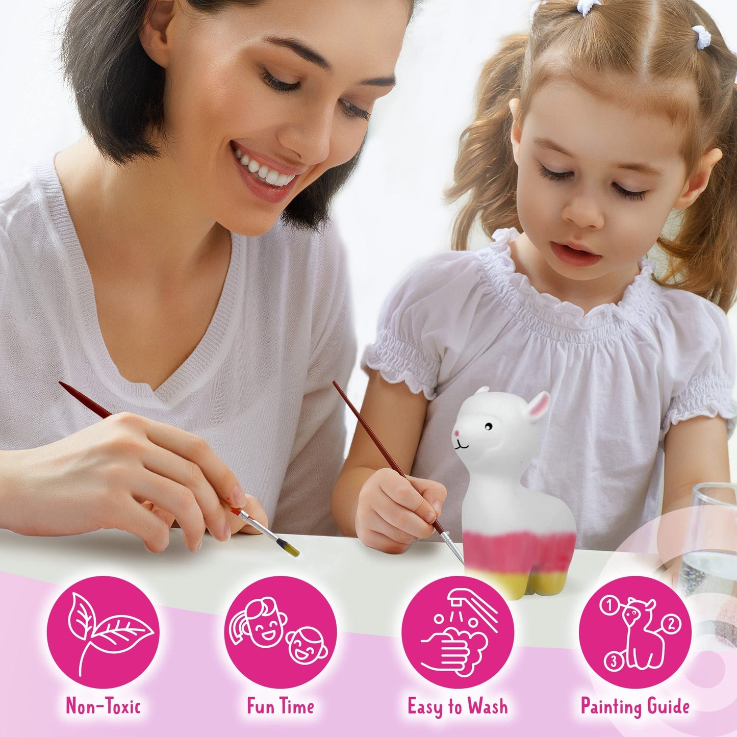 Doodle Hog Alpaca Squishy Paint Set For Kids Ages 8-12, Alpaca Diy Kits, Gifts For Girls 8-10, Arts And Crafts For Kids, Paint Your Own Squishies Kit