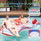 Sunrio 2025 New & Upgrade 2 Person Double River Tubes For Floating Heavy Duty Inflatable Floating Lounger Premium Water Rafts Pool Float Above Lake And River For Adults(Red)