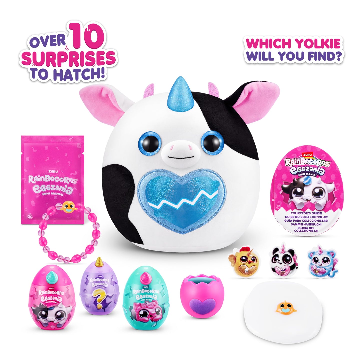 Rainbocorns Eggzania Mini Mania Cow Plush Surprise Unboxing with Animal Soft Toy  Idea for Girls with Imaginary Play by ZURU