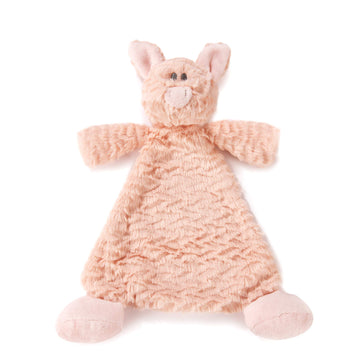 DEMDACO Pudder Pig Pink Children's Plush Rattle Blankie