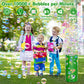 PANACARE Bubble Machine for Kids  Bubble Blower 10000+ Bubble per Min/Lights/DIY Stickers/Rechargeable battery/80ml Solution Automatic Bubble Toy for Kids Summer Outdoor Party Wedding