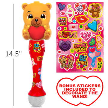 Artcreativity Light Up Valentine'S Day Bubble Wand For Toddlers, Heart Bubble Toy With Lights, Music, & Batteries, Valentines Day Gifts For Kids, Valentines Day Party Favors For Ages 3 4 5 6