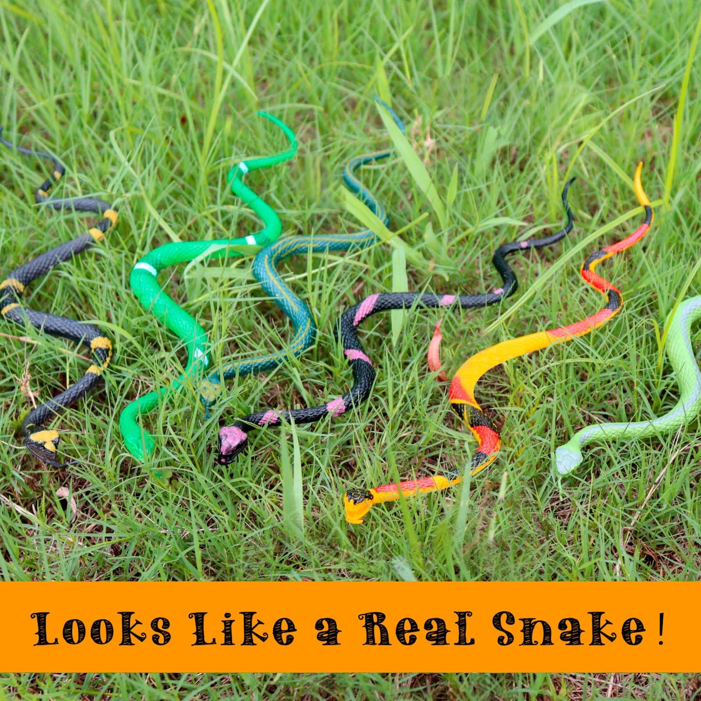 Hfatmos 12 Pcs Realistic Rubber Snakes Colorful, Mini Plastic Snakes, Prank Snake Toys For Party, Tricking People, Kids Playing,