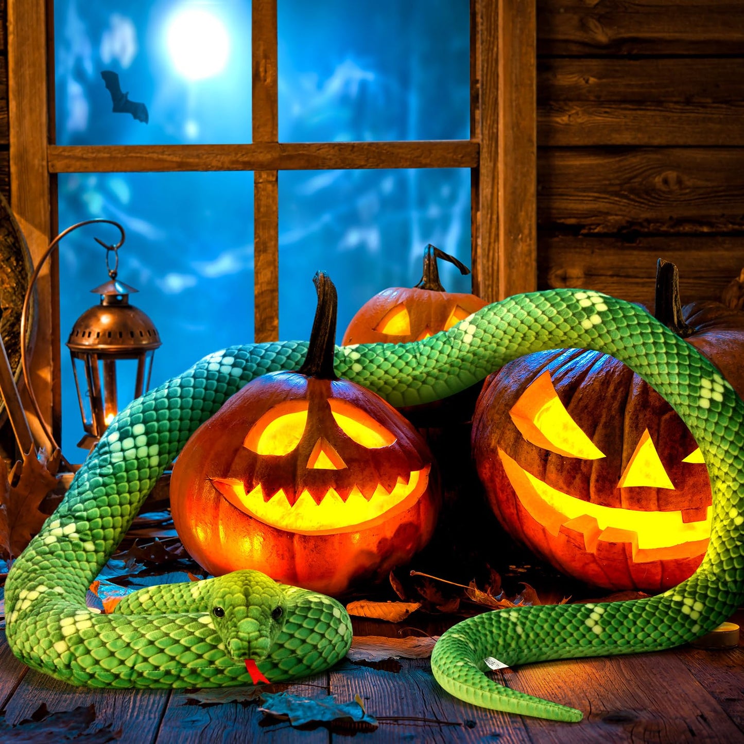Hiboom Giant Snake Plush Large Stuffed Animal Snake Realistic Stuffed Snake Lifelike Plush Snake Toy Gifts For Birthday Hallowee
