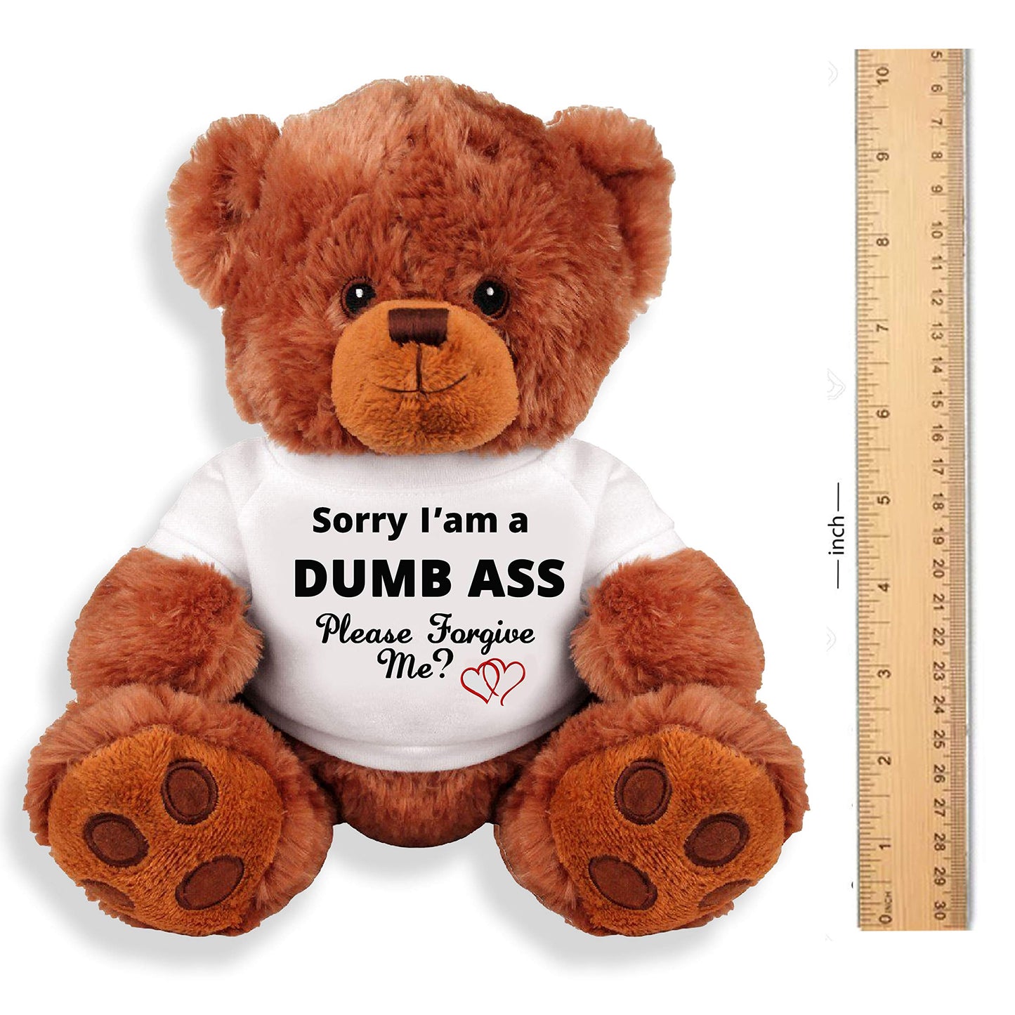 Sorry and Forgive Me Gift: Funny Teddy Bear Couple Gift: Medium Teddy Bear Stuffed Animal
