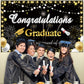 Graduation Backdrop 2024 Congrats Grad Banner Black Gold Graduation Banner.Class of 2024 Graduation Decorations Photography Back