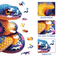 Wooden Puzzle For Adults, Snake Wooden Jigsaw Puzzles(10.8 * 11In-200Pcs), Medium,Unique Shape Adult Puzzles,Irregular Wood Puzz