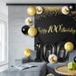 Happy 100Th Birthday Balloons Black Set Decor - Cheers To 100 Years Old Party Theme Garland Banner Backdrop Decorations For Wome