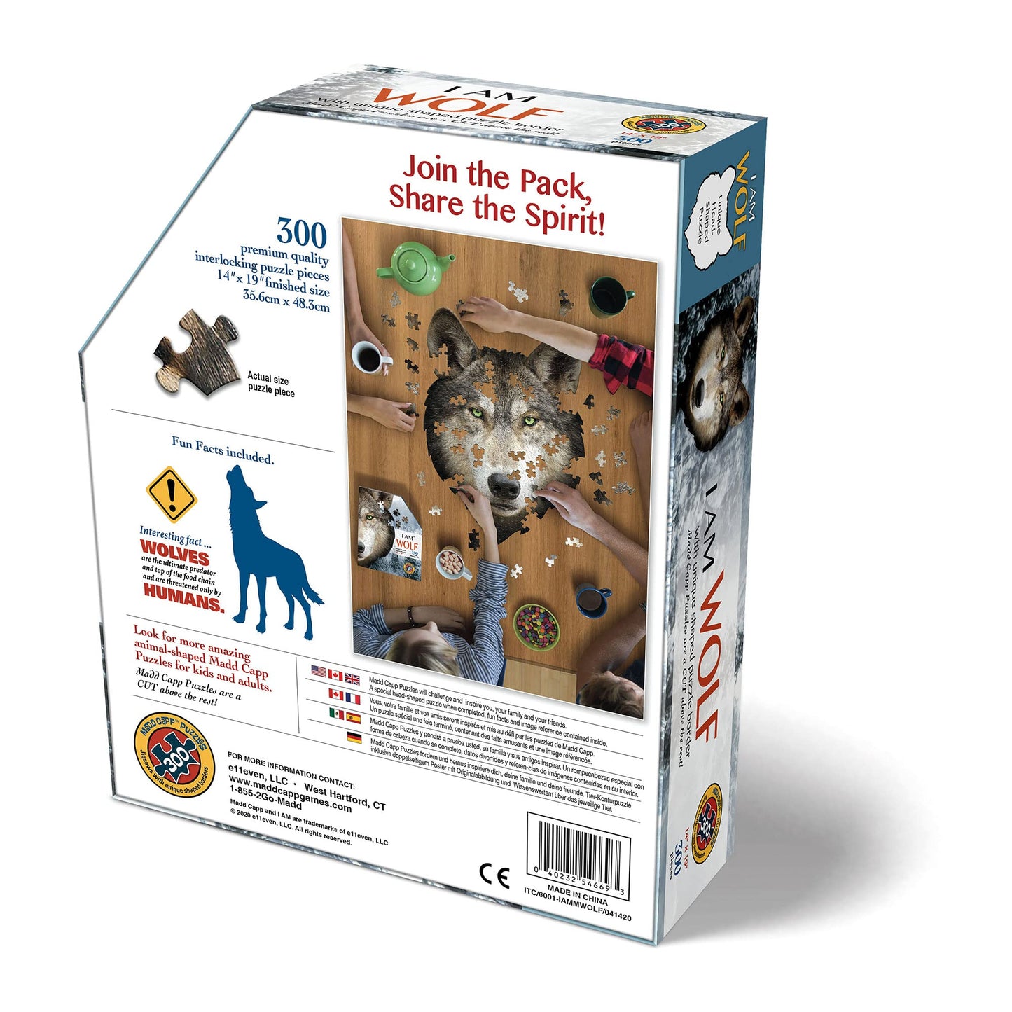 Madd Capp Puzzles - I Am Wolf - 300 Pieces - Animal Shaped Jigsaw Puzzle