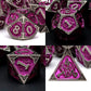 Pjoy Metal Dnd Dice Set With Dice Case Antique Silver Purple Dragon D&D Polyhedral Dice For Rpg Role Playing Games Dungeons And