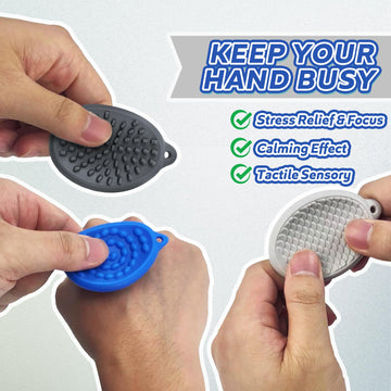 Fidget Toys Adults Christmas Stocking Stuffer Sensory Worry Stones 6Pc Textured Silicone Fidgets Stone For Kids Autism Adhd Calm
