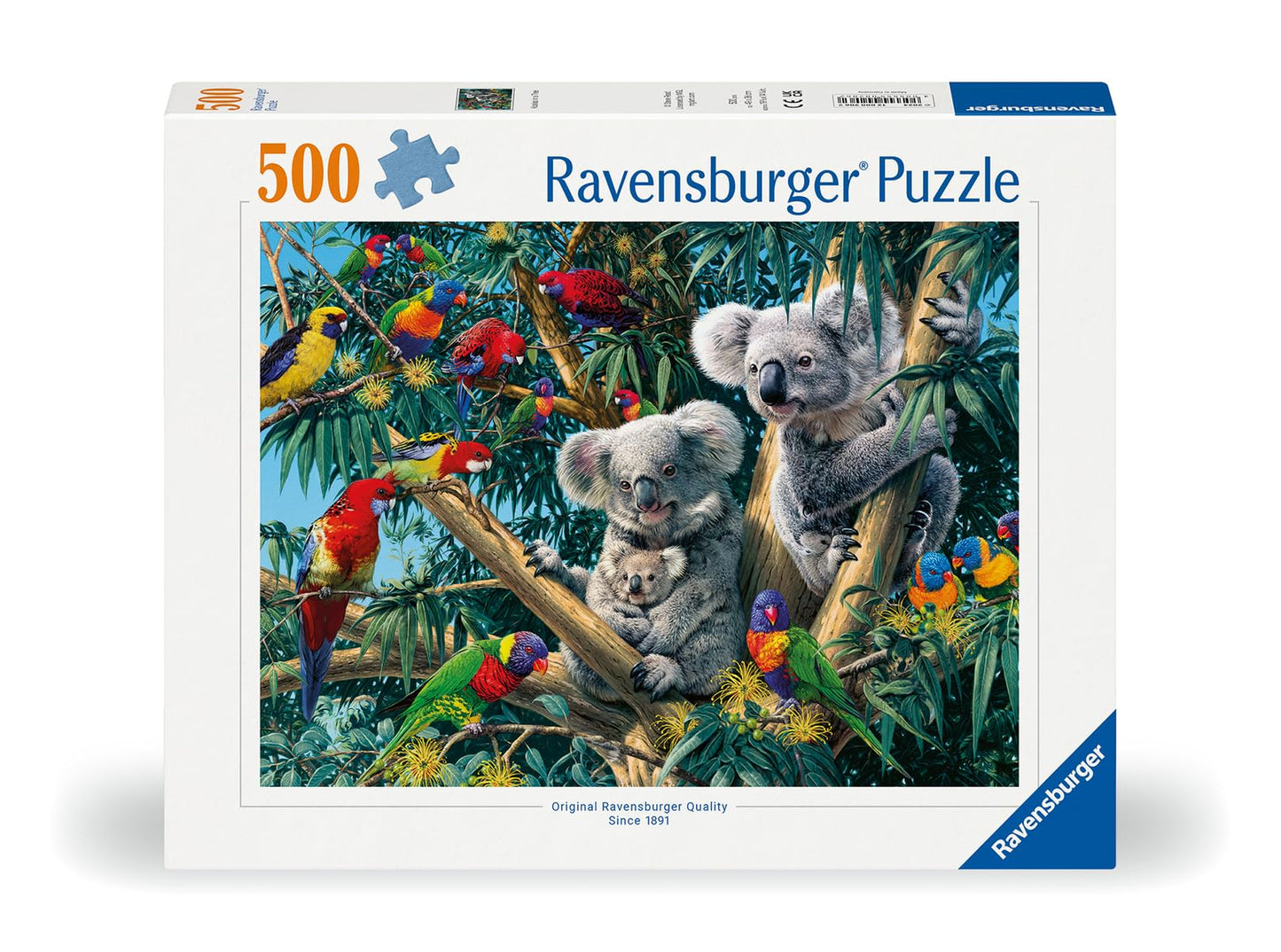 Ravensburger Koalas In A Tree 500 Piece Jigsaw Puzzle For Adults - 12000206 - Handcrafted Tooling, Made In Germany, Every Piece Fits Together Perfectly