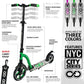 Crazy Skates Foldable Kick Scooter - Kick Scooters For Adults, Teens And Kids With Carrying Strap - Fast Folding, Adjustable Handlebars And Lightweight - New York City Scooter (Nyc) - Green