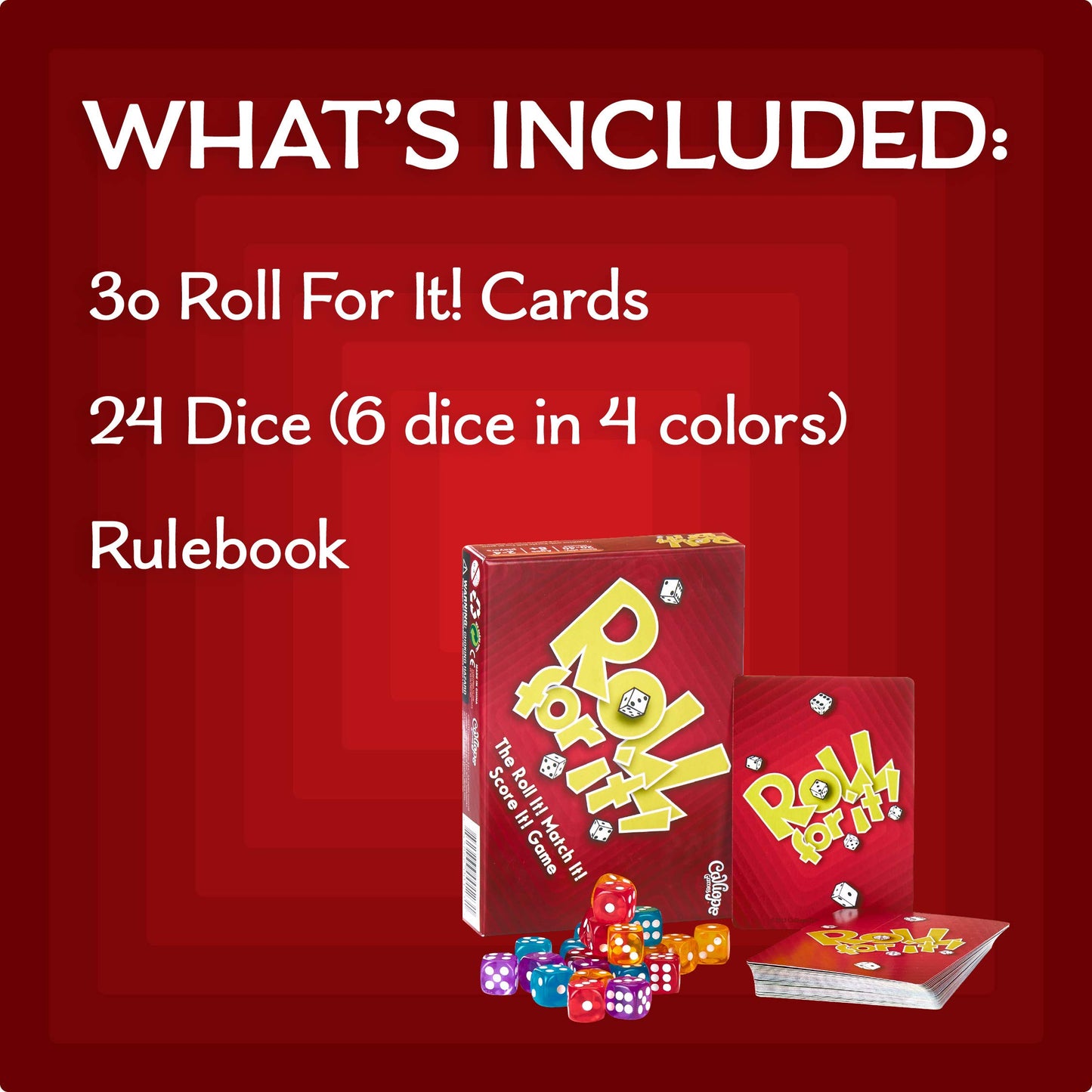Calliope Games Roll For It! - Red Edition, Standard Size, Paper Material, Model CLP123CFN